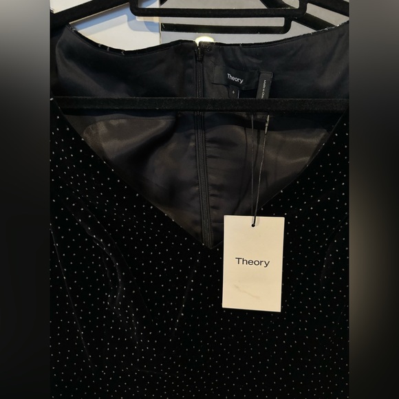 NWT - Theory Off The Shoulder Dress in Dotted Velvet - Picture 7 of 8